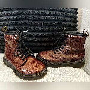 Kids size 13 Burgundy Glitter Dr. Martens.